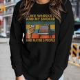 I Like Whiskey And My Smoker And Maybe 3 People Vintage Women Long Sleeve T-shirt Gifts for Her