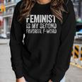 Womens Feminist Is My Second Favorite F Word Feminism Gift Women Graphic Long Sleeve T-shirt Gifts for Her
