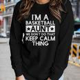 Womens Keep Calm Basketball Aunt Funny Aunts AuntieGifts Women Graphic Long Sleeve T-shirt Gifts for Her