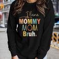 Womens Mama Mommy Mom Bruh Mommy And Me Funny Boy Mom Life Women Graphic Long Sleeve T-shirt Gifts for Her