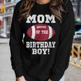 Womens Mom Of The Birthday Boy Football Lover Vintage Retro Women Graphic Long Sleeve T-shirt Gifts for Her
