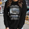 Womens My Dad Is A Sailor Aboard The Uss Nimitz Cvn 68 Women Graphic Long Sleeve T-shirt Gifts for Her