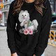 Womens Pomeranian I Love Mom Tattoo Dog Funny Mothers Day Women Graphic Long Sleeve T-shirt Gifts for Her