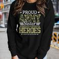 Womens Proud Army Sister Military Soldier Brother Pride Gift Women Graphic Long Sleeve T-shirt Gifts for Her