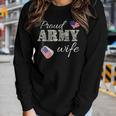 Womens Proud Army Wife Camouflage Wife Of Soldiers Gift Mothers Day Women Graphic Long Sleeve T-shirt Gifts for Her