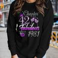 Womens Womens Chapter 42 Fabulous Since 1981 42Nd Birthday Queen Women Graphic Long Sleeve T-shirt Gifts for Her