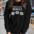 Worlds Best Beagle MomWith Paw Effect Women Long Sleeve T-shirt Gifts for Her