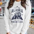 AlaskaThe Last Frontier Bear Home Men Women Gifts Women Graphic Long Sleeve T-shirt Gifts for Her