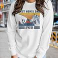 Best Horse Dad Ever Funny Horse Lover Vintage Fathers Day Women Graphic Long Sleeve T-shirt Gifts for Her