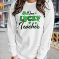 Funny Shamrock One Lucky Teacher St Patricks Day School V2 Women Graphic Long Sleeve T-shirt Gifts for Her