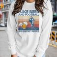 I Like Beer And Football And Maybe 3 People Women Graphic Long Sleeve T-shirt Gifts for Her