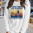 I Like Beer And Running And Maybe 3 People Vintage Women Graphic Long Sleeve T-shirt Gifts for Her