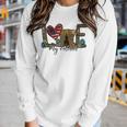 I Love My Veteran Camouflage Usa Flag Military Army Wife Women Graphic Long Sleeve T-shirt Gifts for Her