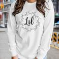 Lil Little Sister Sorority Matching Wreath Black Women Long Sleeve T-shirt Gifts for Her
