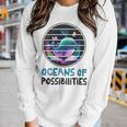 Womens Oceans Of Possibilities Summer Reading 2023 Retro Vintage Women Long Sleeve T-shirt Gifts for Her