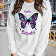 Purple And Blue Social Butterfly Women Long Sleeve T-shirt Gifts for Her