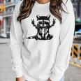 Racoon Peace Sign Trashed Racoon Panda Lovers Women Long Sleeve T-shirt Gifts for Her