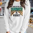 Two Things We Dont Chase Cowboys And Whiskey Leopard Retro Women Long Sleeve T-shirt Gifts for Her