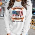 Veteran Wife Privilege Veterans Day Gift Women Graphic Long Sleeve T-shirt Gifts for Her
