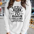 Vintage 70 Year Old Gift 70Th Birthday For Men April 1953 Women Graphic Long Sleeve T-shirt Gifts for Her