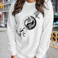 Yin Yang Koi Fish Butterfly Nishikigoi Women Long Sleeve T-shirt Gifts for Her