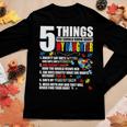 5 Things You Should Know About My Daughter Autism Awareness Women Graphic Long Sleeve T-shirt Funny Gifts
