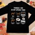 6 Things I Do In My Spare Time Horse Riding Women Long Sleeve T-shirt Unique Gifts