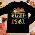 60 Years Old Birthday Awesome Since April 1961 60Th Birthday Women Graphic Long Sleeve T-shirt Funny Gifts