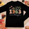 Womens 60 Years Old Vintage 1963 60Th Birthday Wildflower Women Women Long Sleeve T-shirt Unique Gifts