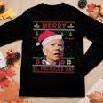 Anti Biden Merry St Patricks Day Ugly Christmas Sweater Women Graphic Long Sleeve T-shirt Funny Gifts