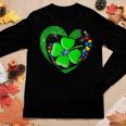 Autism Awareness Clover Shamrock Autism Mom St Patricks Day Women Graphic Long Sleeve T-shirt Funny Gifts