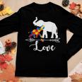 Autism Awareness Elephant Hearts Love Gifts Mom Dad Kids Women Graphic Long Sleeve T-shirt Funny Gifts