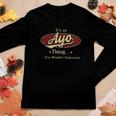 Ayo Last Name Ayo Family Name Crest Women Graphic Long Sleeve T-shirt Funny Gifts