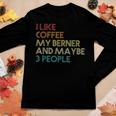 Bernese Mountain Dog Owner Coffee Lovers Quote Vintage Retro Women Graphic Long Sleeve T-shirt Funny Gifts