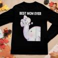 Womens Best Mom Ever Elephant Tshirt For Mother Women Long Sleeve T-shirt Unique Gifts