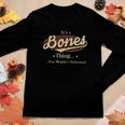 Bones Name Bones Family Name Crest Women Graphic Long Sleeve T-shirt Funny Gifts