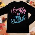 Bows Or Burnouts Gender Reveal Idea For New Mom Or New Dad Women Long Sleeve T-shirt Unique Gifts