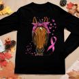 Breast Cancer Awareness Horse Pink Ribbon Cancer Survivor Women Long Sleeve T-shirt Unique Gifts