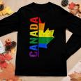 Canada Day Gay Half Canadian Flag Rainbow Lgbt T-Shirt Women Long Sleeve T-shirt Unique Gifts
