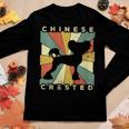 Womens Chinese Crested Dog Retro 70S Vintage Women Long Sleeve T-shirt Unique Gifts