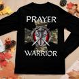 Christian Prayer Warrior Green Camo Cross Religious Messages Women Long Sleeve T-shirt Unique Gifts