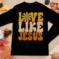 Christian Retro Love Like Jesus Religious Faith God 70S Women Long Sleeve T-shirt Unique Gifts