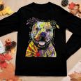 Colorful Baby Pit-Bull Terrier Lover Dad Mom Funny Kidding Women Graphic Long Sleeve T-shirt Personalized Gifts