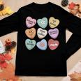 Conversation Hearts Groovy Valentines Day Cute Teacher Women Graphic Long Sleeve T-shirt Funny Gifts