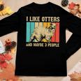 Cool Otter Design For Men Women Kids Vintage Sea Otter Lover Women Graphic Long Sleeve T-shirt Funny Gifts