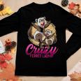 Crazy Ferret Lady Cute Pet Animal Lover Mother Daughter Women Graphic Long Sleeve T-shirt Funny Gifts