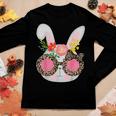 Cute Bunny Face Leopard Glasses Easter For Women N Girl Women Long Sleeve T-shirt Unique Gifts