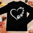 Cute Dog Puppy Dogs Paw Print Heart Dog Mom Women Long Sleeve T-shirt Unique Gifts