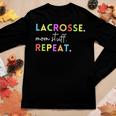 Cute Lacrosse Mom Stuff Repeat For Lax Life Mother Women Long Sleeve T-shirt Unique Gifts