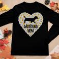 Dog Mom On Love Heart White Daisy Flowers Dachshund V2 Women Graphic Long Sleeve T-shirt Funny Gifts
